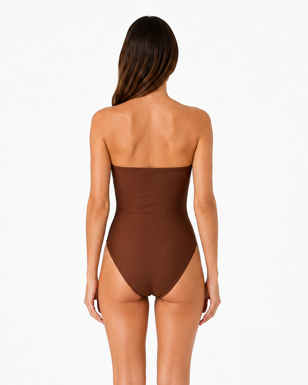 Enterizo Strapless Chocolate con Herraje