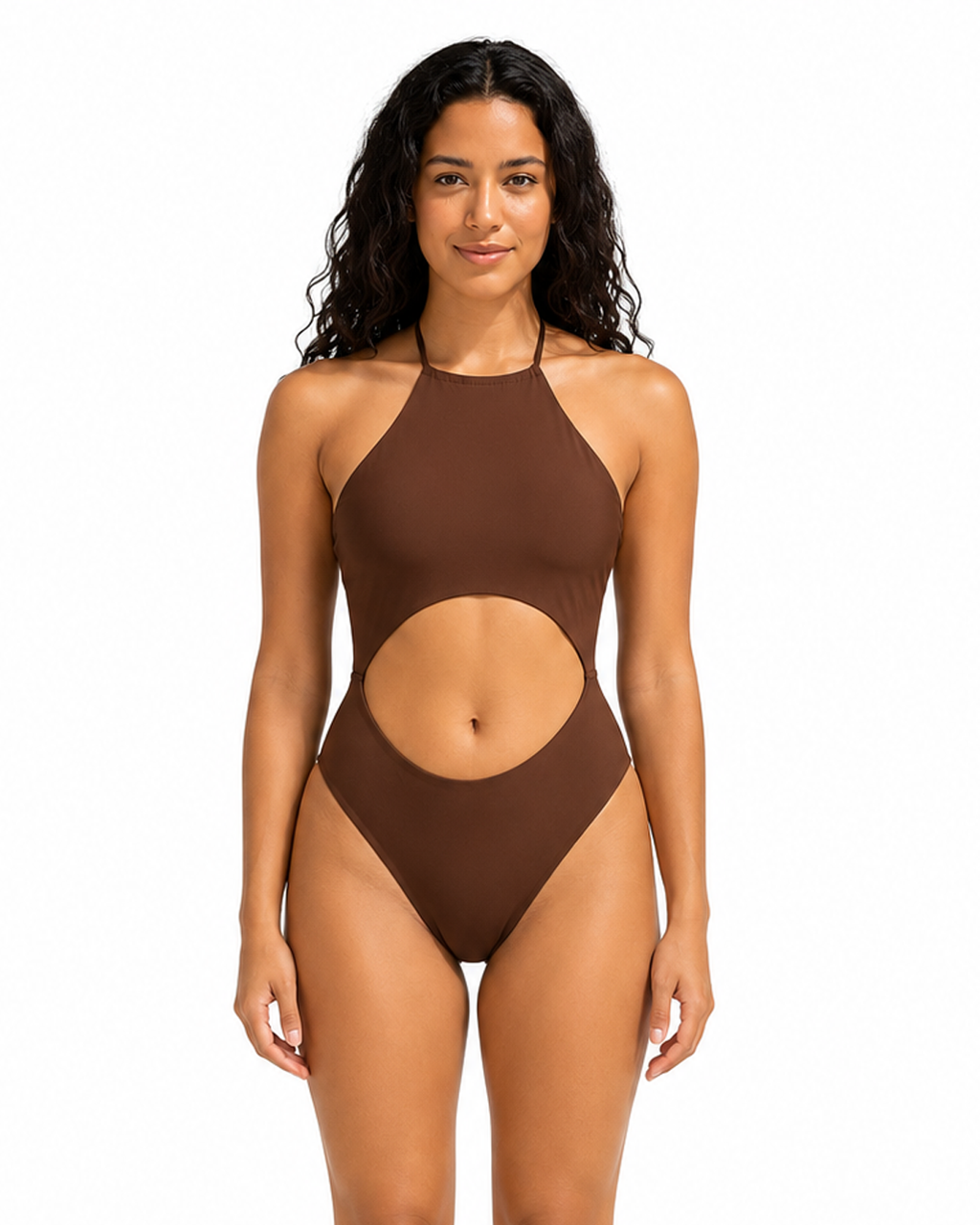 Enterizo Cuello Alto Reversible - Cacao
