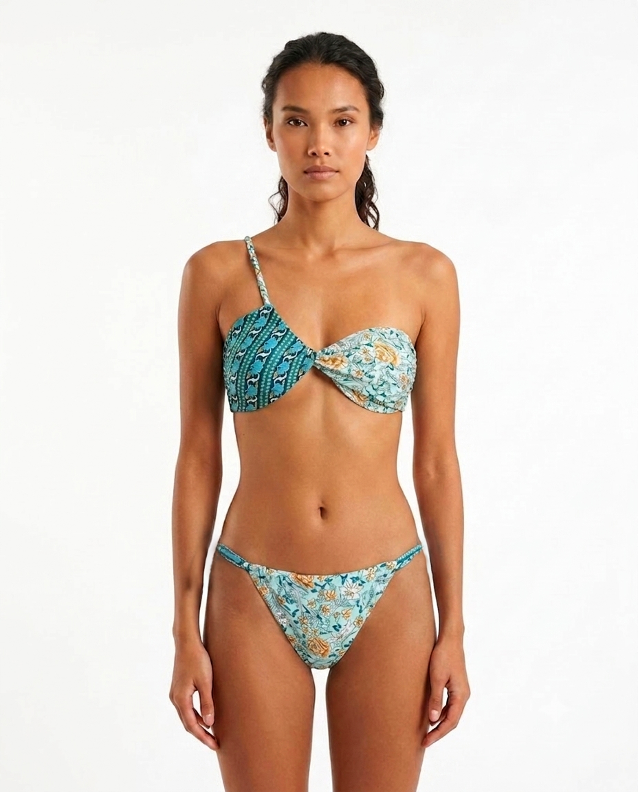 Bikini Balconette - Estampado Mix Turquesa & Celeste